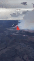 Lava Spews From Northeastern Rift Zone of Mauna Loa Volcano