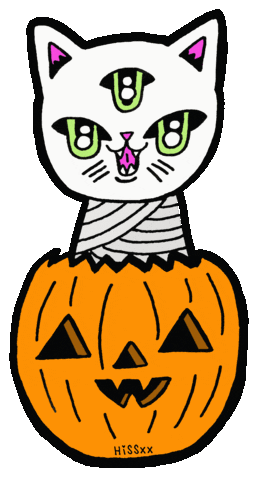Creepy Cute Halloween Sticker by Hiss Art