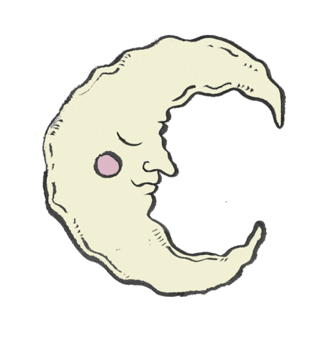 Sleepy Moon Sticker