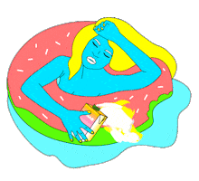 Donut Swimming Sticker by Danone Belarus