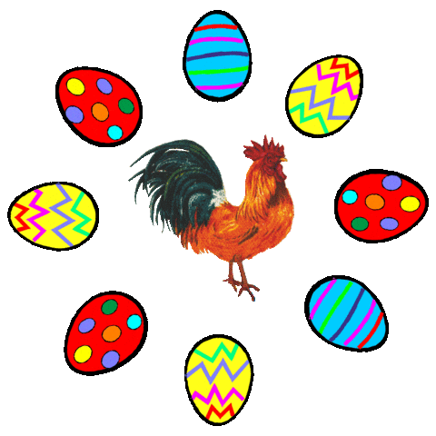 Easter Rooster Sticker by dejna