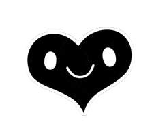 Black Heart Love Sticker