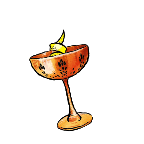 Martini Glass Spilling Out Sticker