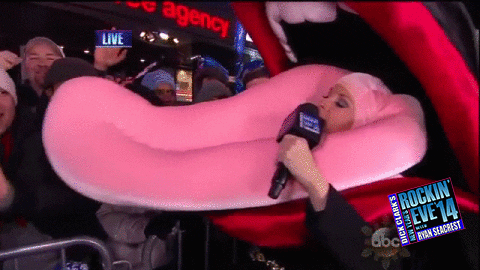 licking jenny mccarthy GIF by New Year's Rockin' Eve