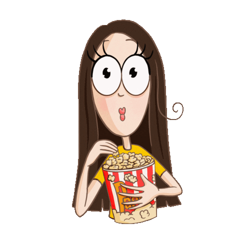 Movie Time Popcorn Sticker