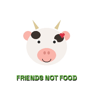 Friends Not Food Sticker by Vegan Friends