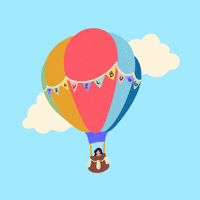 Traveling Hot Air Balloon GIF by SlugBugg