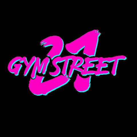 21GymStreet logo pink retro gym GIF
