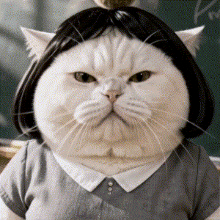 Angry White Cat GIF