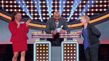 celebrity family feud laugh GIF by ABC Network