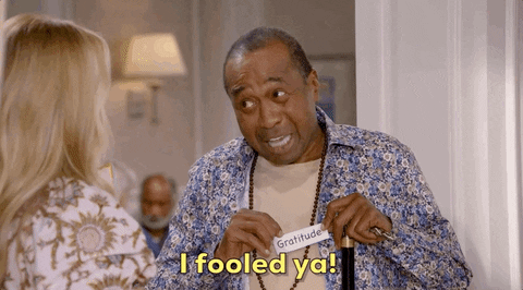 Fooled Ya! A GIF of someone being playfully tricked, representing the deceptive nature of the Invisible Cake recipe.