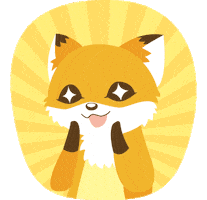Fox Kitsune Sticker by hotelmetropolitankawasaki