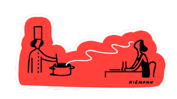 Christoph Niemann Cooking Sticker by The New Yorker