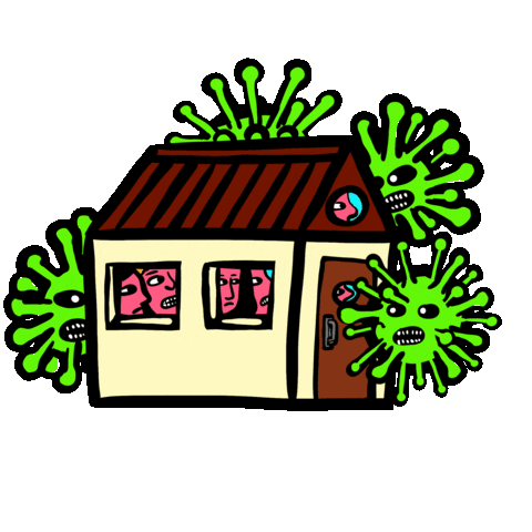Home Virus Sticker by Darién Sánchez