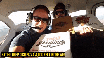Deep Dish Pizza Airplane GIF by Number Six With Cheese