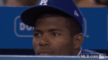 yasiel puig eyebrows GIF by MLB