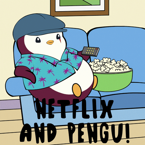 Work From Home Netflix GIF by Pudgy Penguins