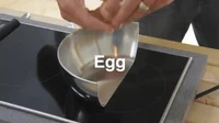 cooking egg on an induction cooktop