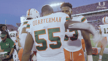 Hurricanes Football Hugs GIF by Miami Hurricanes