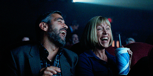george clooney laughing GIF