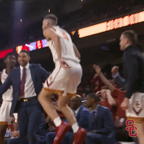 Excited Mens Basketball GIF by USC Trojans