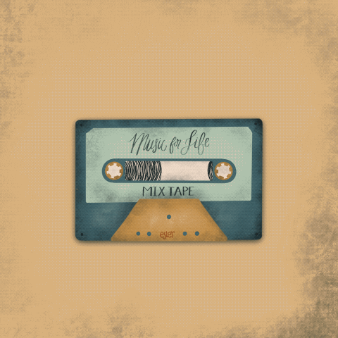 ByEstrella music vintage tape mixtape GIF