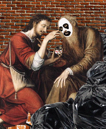 drunks in the alley putting face paint on GIF by Scorpion Dagger