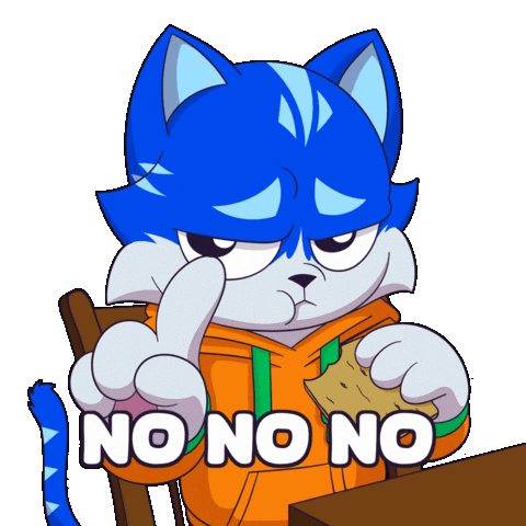 No Way Eating Sticker by Toshithecat