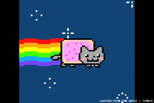 Flying Cat With A Pop Tart Nyan Cat Gif Sells For 600k Ok this is so silly but if anyone wants a pop cat gif of their sona i can make one like this for $10usd,,, i can also make them faster owo. pop tart nyan cat gif sells for 600k