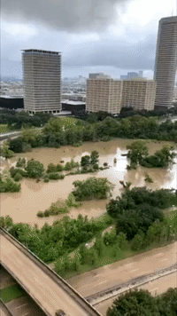 Houston's Buffalo Bayou Flooded in Wake of Storm Beta
