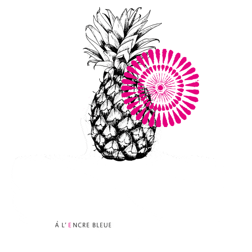 à l'encre bleue Sticker