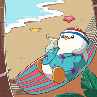 Beach Drinking GIF by Pudgy Penguins