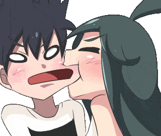 anime kiss bite