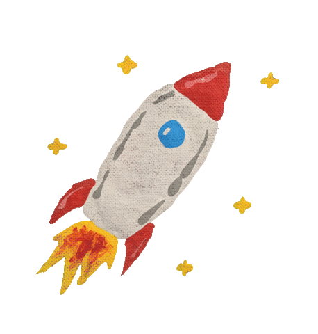 Space Rocket Sticker by Candi Carpenter