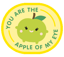 Apple Of My Eye Love Sticker by Noodoll