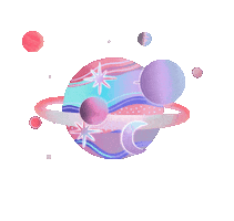 Space Saturn Sticker