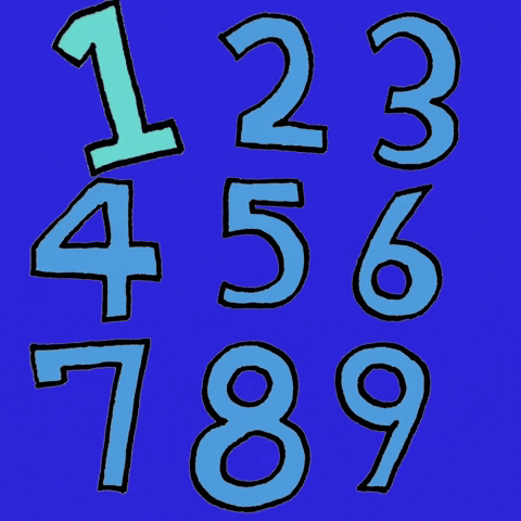 Countdown Type Typography Text Numbers Counting Blue GIF