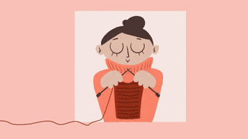 oioliv pink homemade scarf knitting GIF