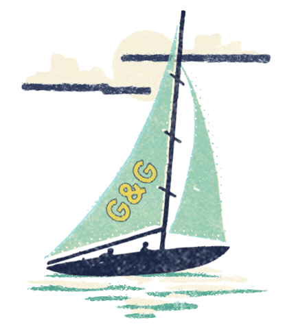 Ocean Boat Sticker by Graham and Green