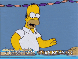food homer simpson the simpsons pizza bagels GIF