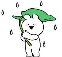 Rain Smile Sticker by すこぶる動くウサギ