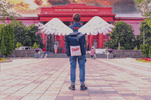 Gastrofamily delivery angel philadelphia courier GIF
