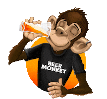Beer Monkey Sticker by elilusionista