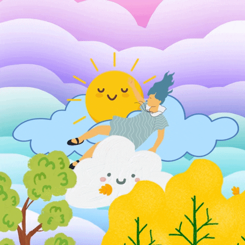 Girl Clouds GIF by Maria Johnsen