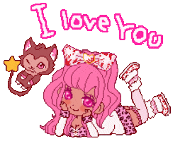 I Love You Anime Girl Sticker by helloangelgirl