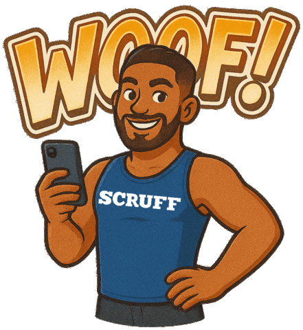 Woof Moreno Sticker by SCRUFF