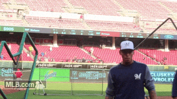 milwaukee brewers peace sign GIF by MLB