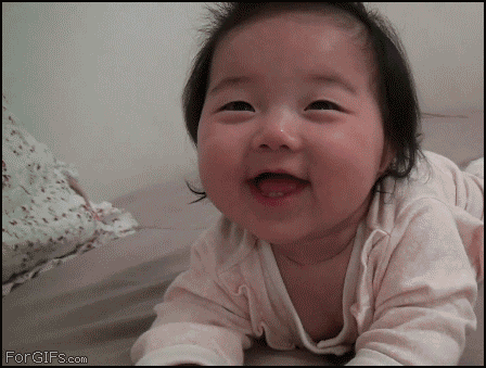 happy baby goes to sleep