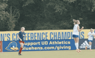 Excited Soccer GIF by Delaware Blue Hens