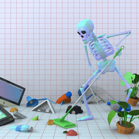 Clean Up Skeleton GIF